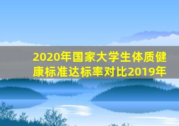2020年国家大学生体质健康标准达标率对比2019年