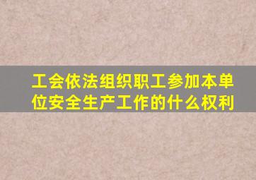 工会依法组织职工参加本单位安全生产工作的什么权利